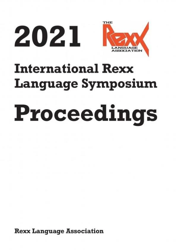 2021 International Rexx Language Symposium – Rexx Language Association – boek cover