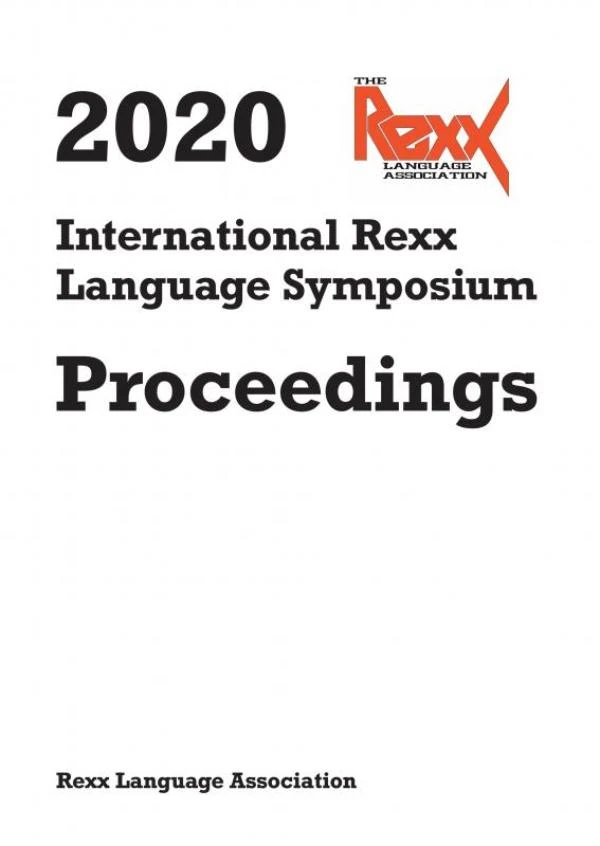 2020 International Rexx Language Symposium Proceedings – Rexx Language Association – boek cover