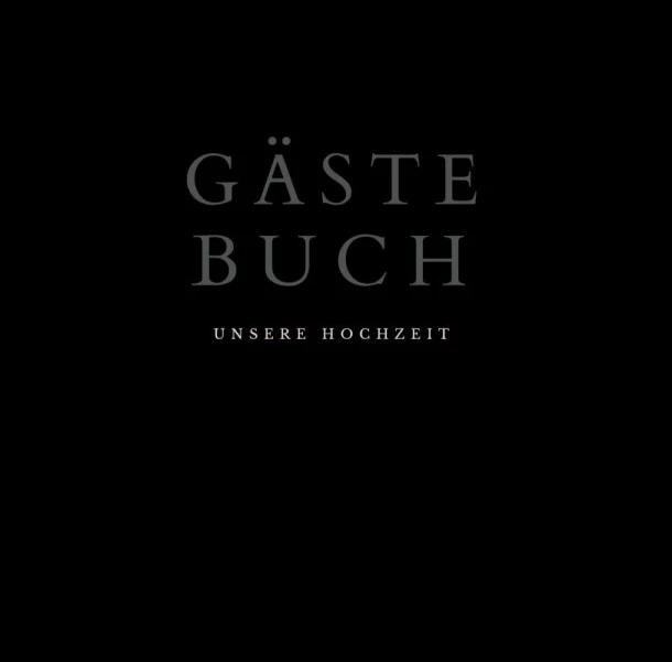 Gästebuch "Unsere Hochzeit"- Hochzeitsgästebuch BLACK Premium Hardcover 78 Seiten – Julia S. Klein – boek cover