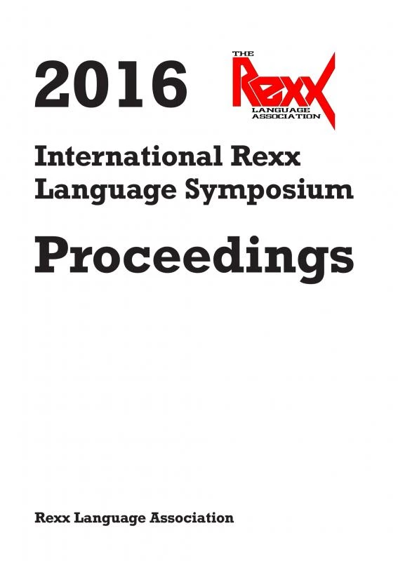 2016 International Rexx Language Symposium Proceedings – Rexx Language Association – boek cover