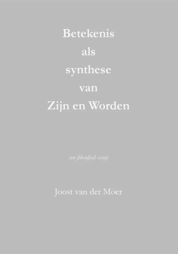 Betekenis als synthese van Zijn en Worden – Joost van der Moer – boek cover