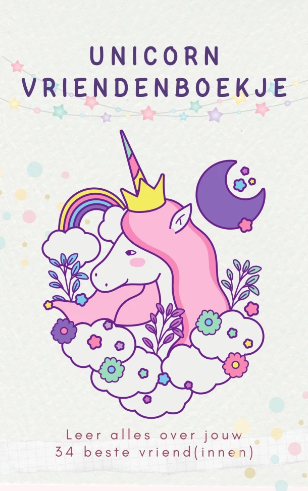Unicorn Vriendenboekje Meisje – Andries B.V. – boek cover