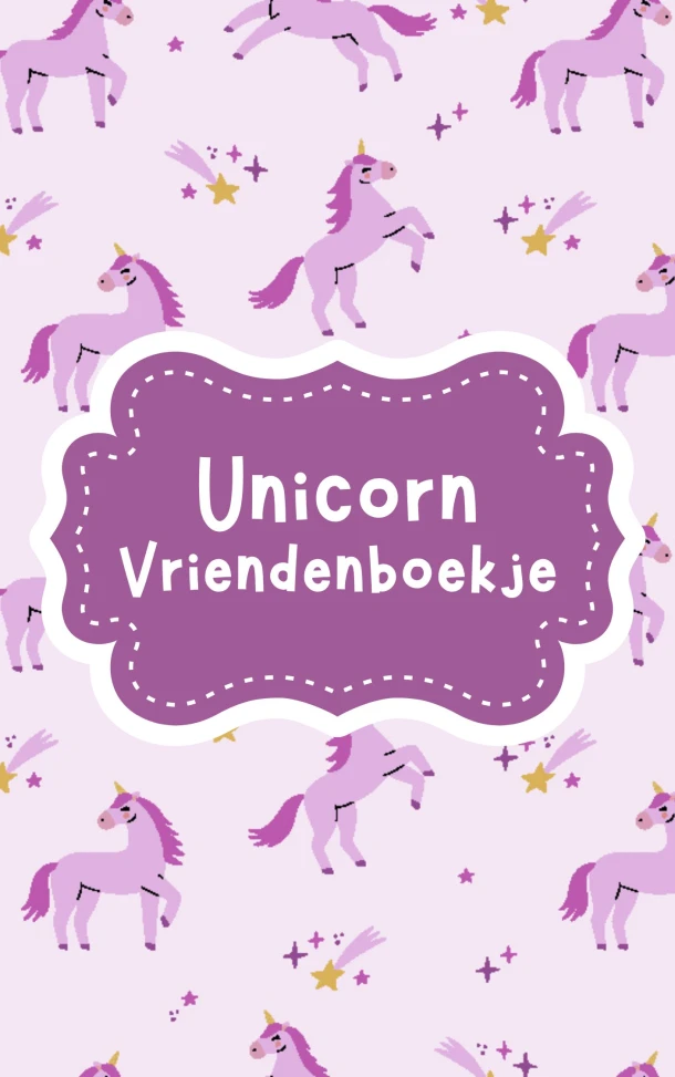 Unicorn Vriendenboekje Meisje – Andries B.V. – boek cover