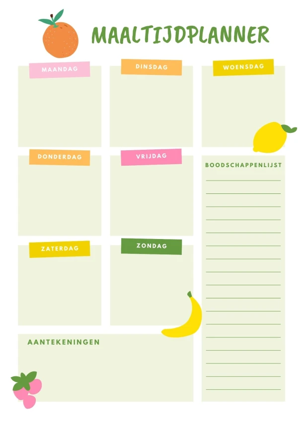 Maaltijdplanner – Andries B.V. – boek cover