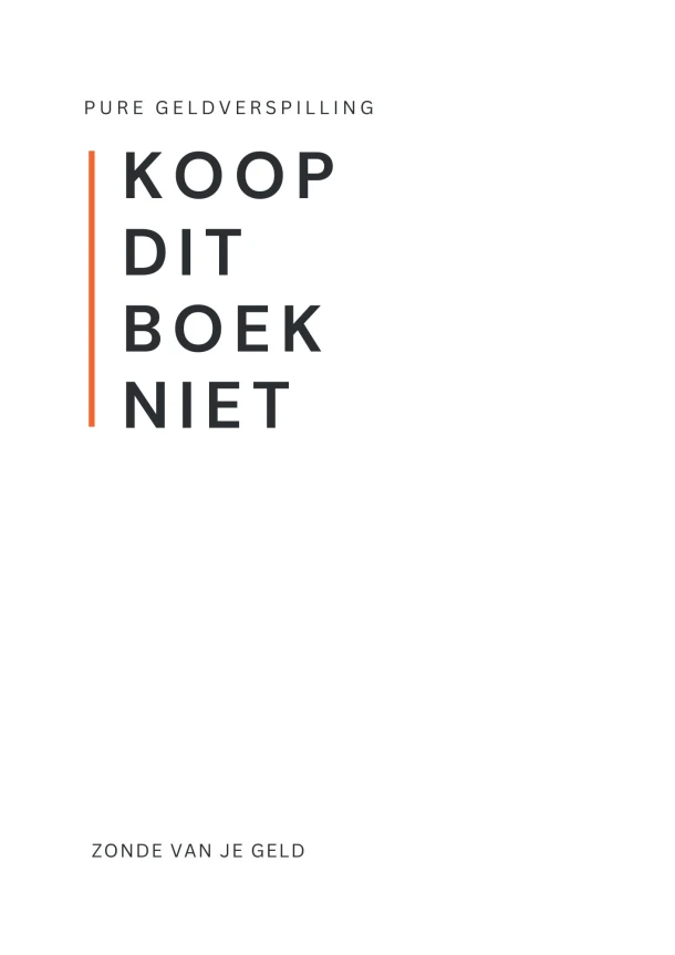 Koop dit boek niet – Andries B.V. – boek cover