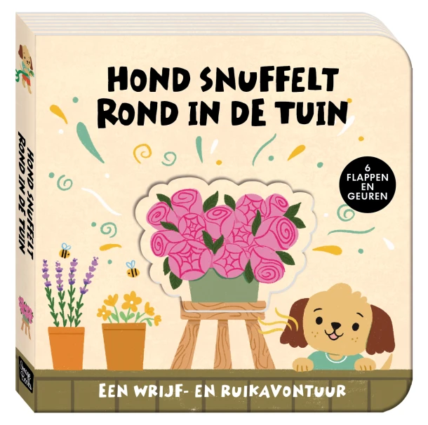 Hond snuffelt rond in de tuin – ImageBooks Factory – boek cover