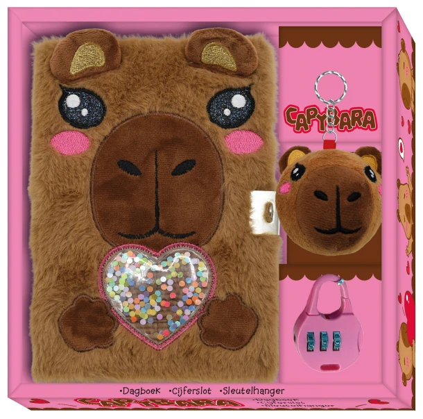 Dagboek met slot pluche - Capybara – Interstat – boek cover
