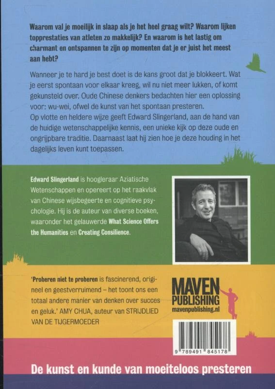Proberen niet te proberen – Edward Slingerland – boek cover