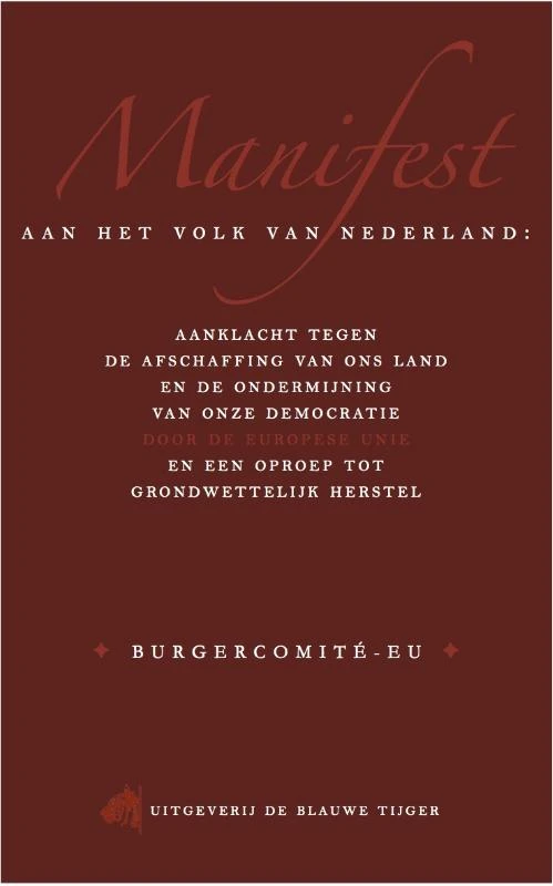 Manifest aan het volk van Nederland – Arjan van Dixhoorn – boek cover