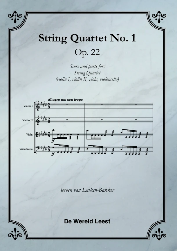 String Quartet No. 1 – Jeroen van Luiken-Bakker – boek cover