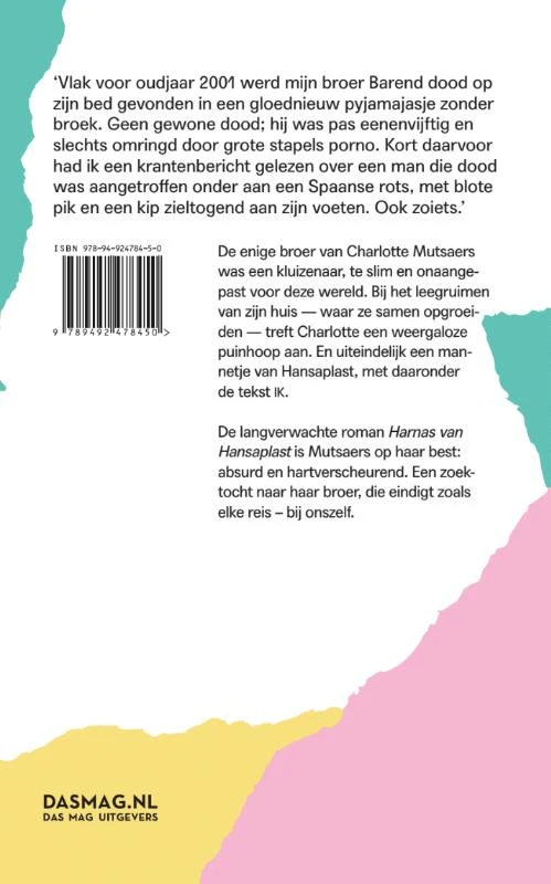 Harnas van Hansaplast – Charlotte Mutsaers – boek cover