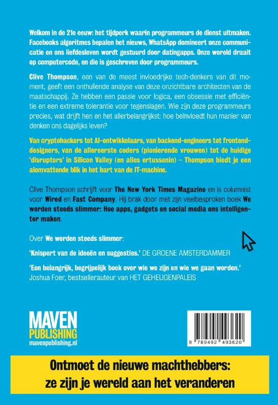 De Coders – Clive Thompson – boek cover