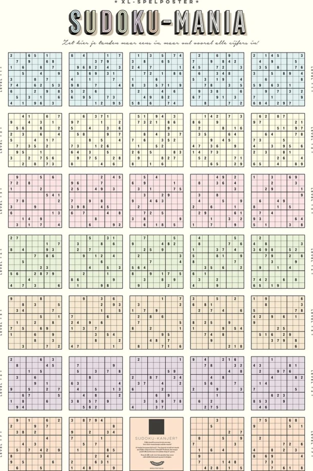 Stratier XL Spelposter - SUDOKU-MANIA – Tom Suykens – boek cover