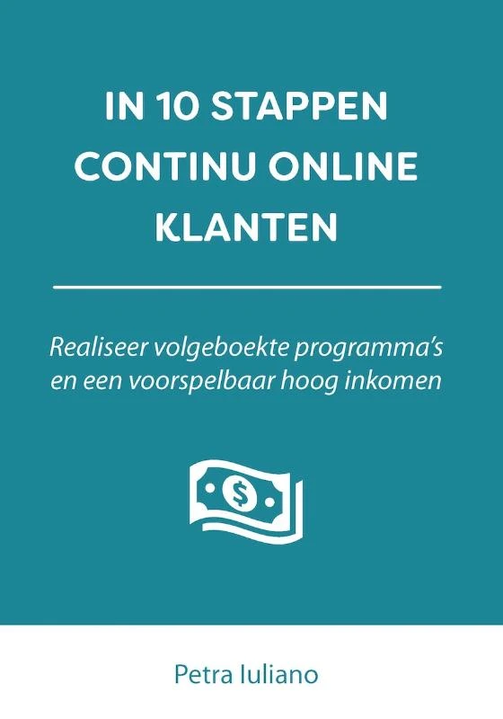 In 10 stappen continu online klanten – Petra Iuliano – boek cover