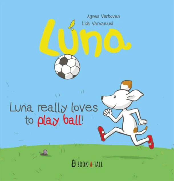 Luna really loves to play ball! – Agnes Verboven – boek cover