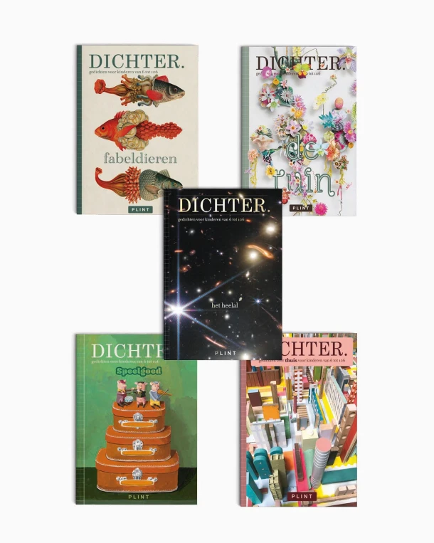 set van 2 x 5 verschillende DICHTERS – Dichters – boek cover
