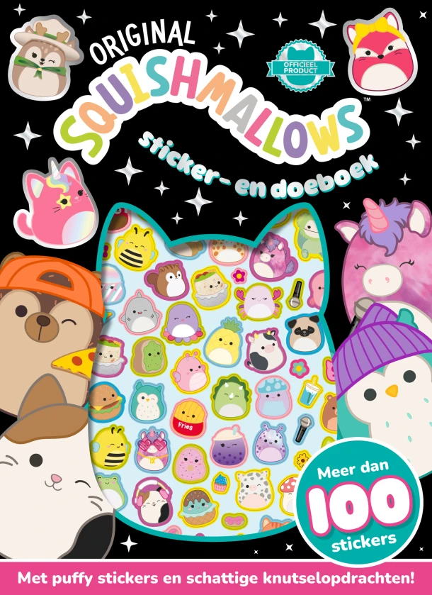 Original Squishmallows sticker- en doeboek – Witte Leeuw – boek cover