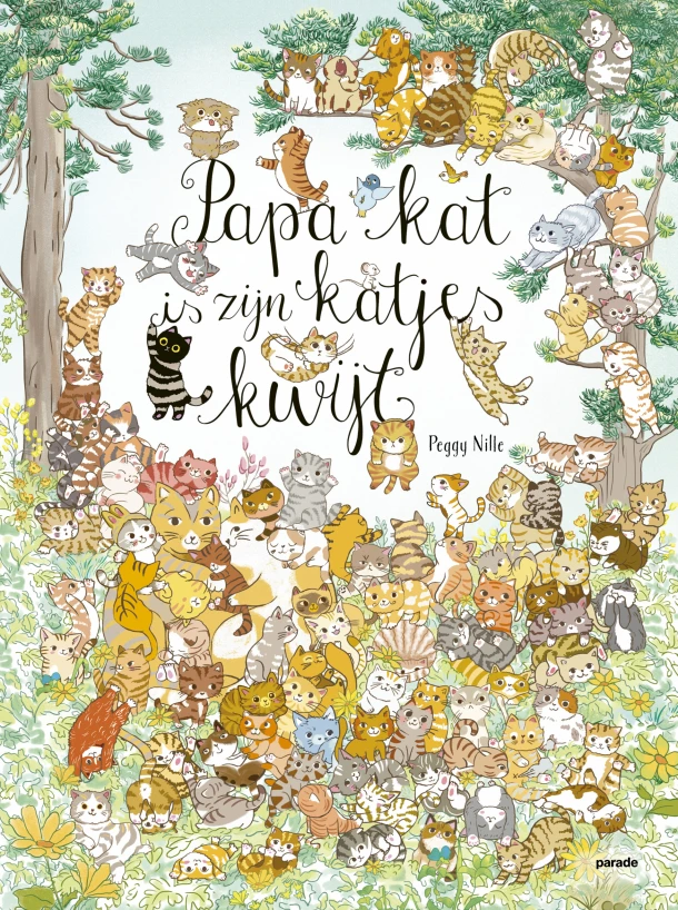 Papa kat is zijn 100 katjes kwijt – Peggy Nille – boek cover