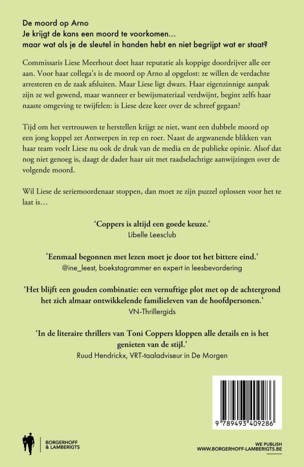 De moord op Arno – Toni Coppers – boek cover