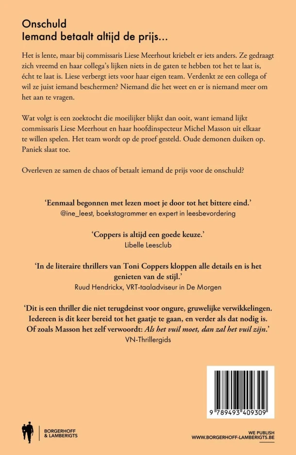 Onschuld – Toni Coppers – boek cover