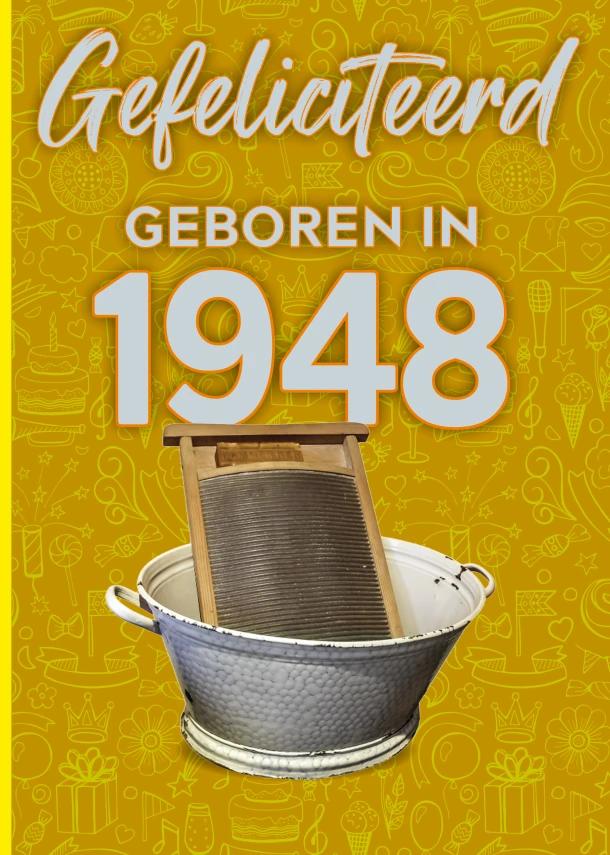 Gefeliciteerd geboren in 1948 set van 4 – TDM Publishing – boek cover