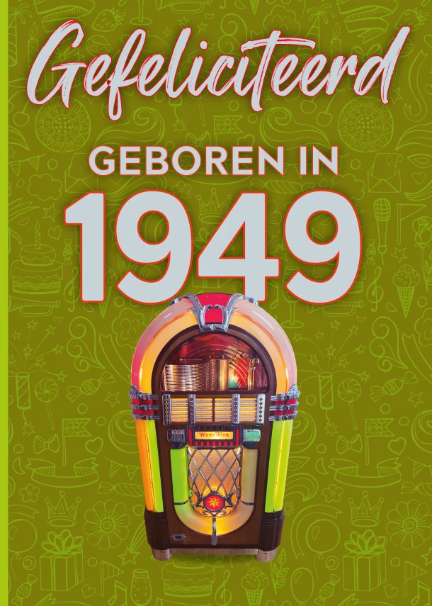 Gefeliciteerd geboren in 1949 set van 4 – TDM Publishing – boek cover
