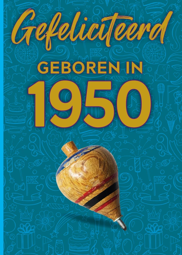 Gefeliciteerd geboren in 1950 set van 4 – TDM Publishing – boek cover