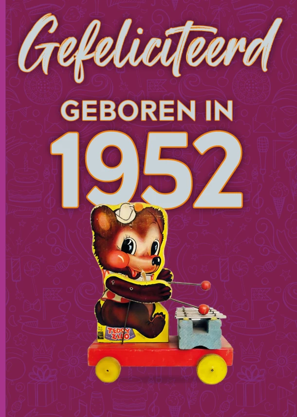 Gefeliciteerd geboren in 1952 set van 4 – TDM Publishing – boek cover