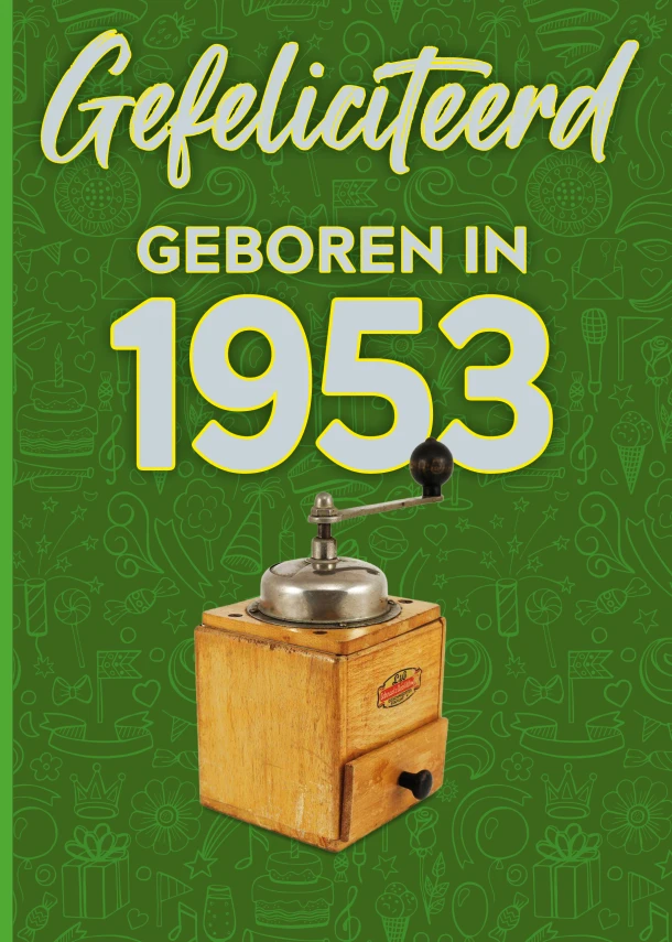 Gefeliciteerd geboren in 1953 set van 4 – TDM Publishing – boek cover