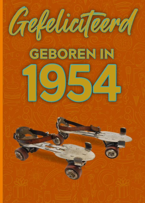 Gefeliciteerd geboren in 1954 set van 4 – TDM Publishing – boek cover