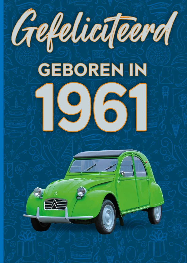 Gefeliciteerd geboren in 1961 set van 4 – TDM Publishing – boek cover