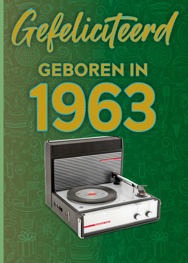 Gefeliciteerd geboren in 1963 set van 4 – TDM Publishing – boek cover
