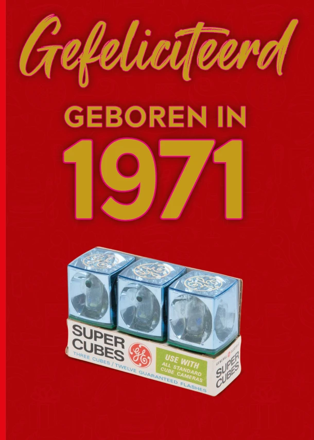 Gefeliciteerd geboren in 1971 set van 4 – TDM Publishing – boek cover