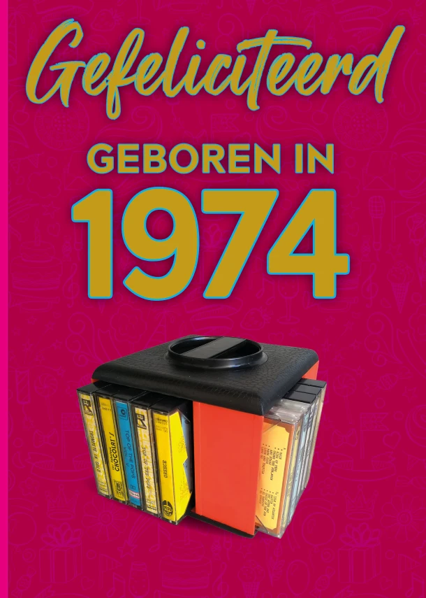 Gefeliciteerd geboren in 1974 set van 4 – TDM Publishing – boek cover