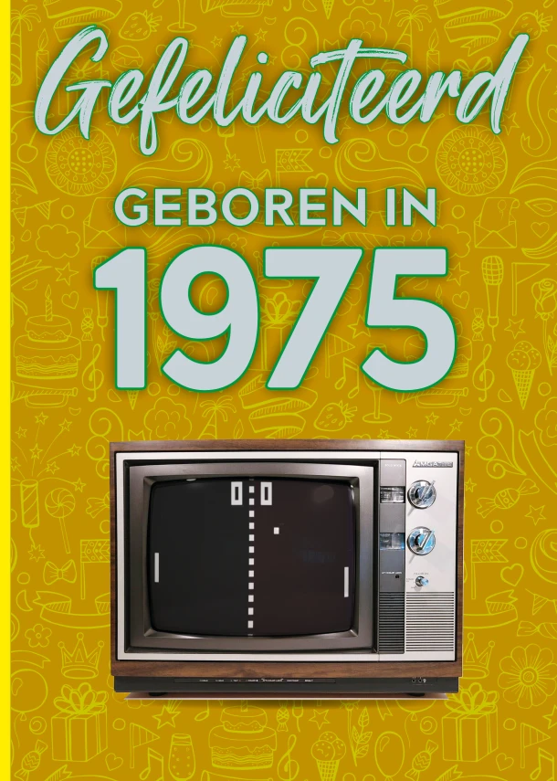 Gefeliciteerd geboren in 1975 set van 4 – TDM Publishing – boek cover