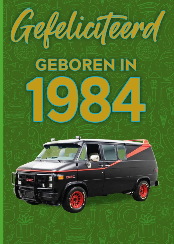 Gefeliciteerd geboren in 1984 set van 4 – TDM Publishing – boek cover