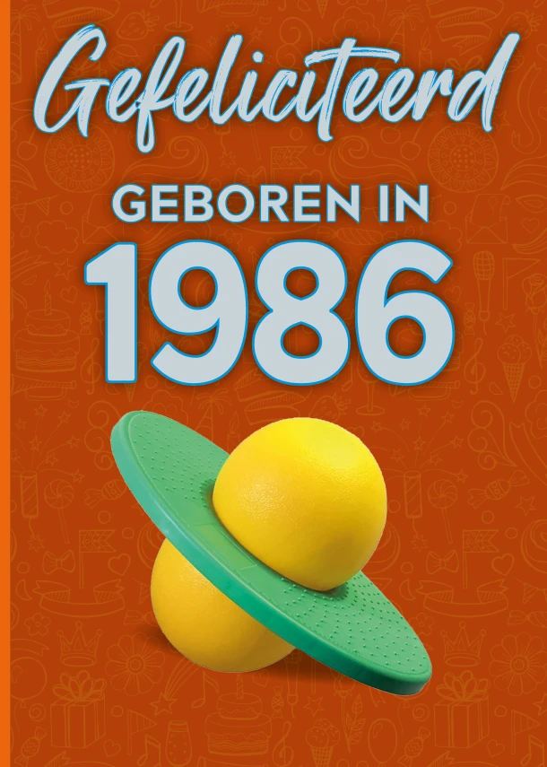 Gefeliciteerd geboren in 1986 set van 4 – TDM Publishing – boek cover
