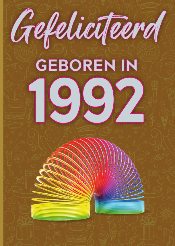 Gefeliciteerd geboren in 1992 set van 4 – TDM Publishing – boek cover