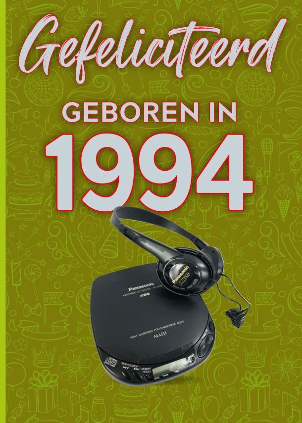 Gefeliciteerd geboren in 1994 set van 4 – TDM Publishing – boek cover