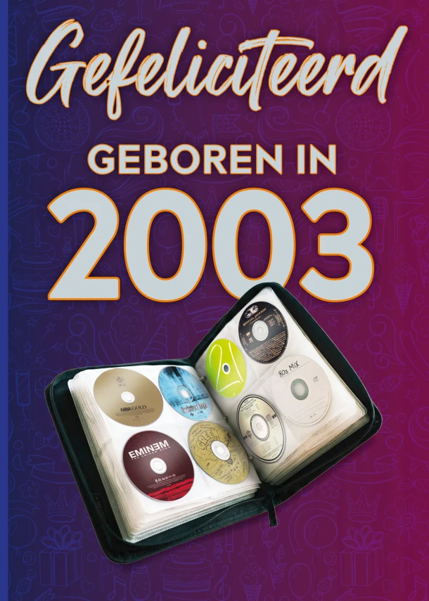 Gefeliciteerd geboren in 2003 (set van 4) – TDM Publishing – boek cover