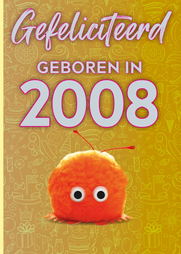 Gefeliciteerd geboren in 2008 set van 4 – TDM Publishing – boek cover