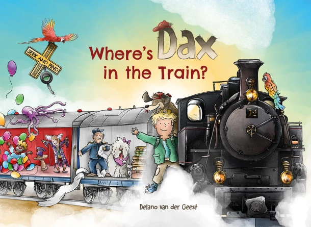 Where's Dachshund Dax? In the Train – Delano van der Geest – boek cover