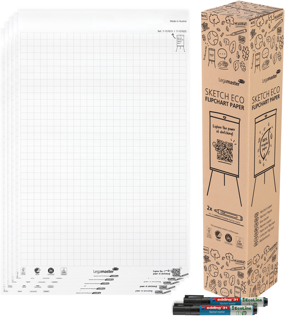 Flipoverpapier Legamaster Sketch Eco Raster 5x 20v