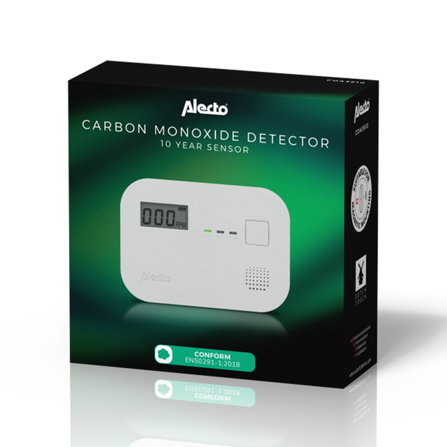 Koolmonoxidemelder Alecto 10 Jaar Sensor Wit