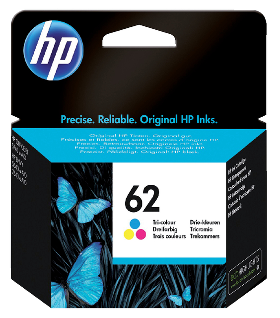 Inktcartridge HP C2P06AE (62) kleur; 4.5ml