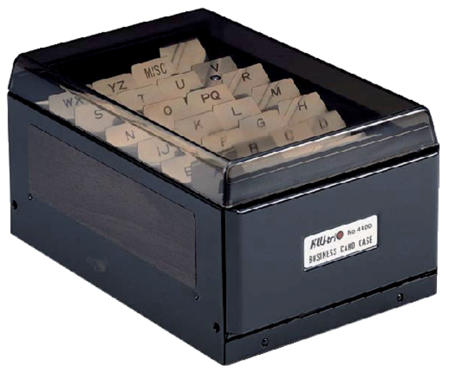 Visitekaartbak, voor 400 kaartjes 55x90