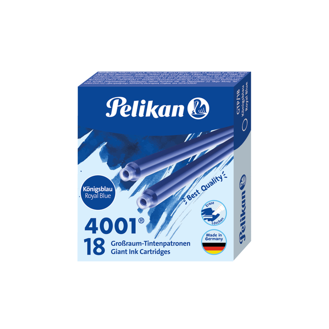 Inktpatroon Pelikan 4001 Lang 18st Koningsblauw