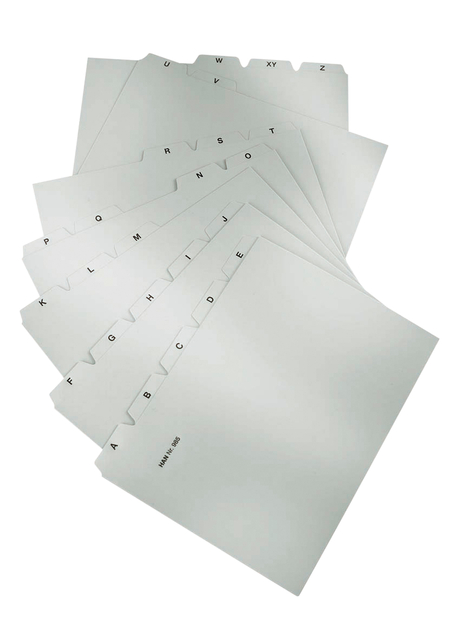 Tabkaart Han afabet A7 HA-987 lichtgrijs