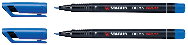 Viltstift Stabilo OHP 842/41 rond blauw 0.7mm