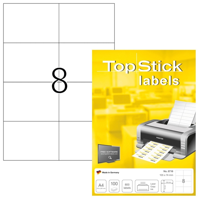 Topstick-Etiketten 105x74mm 800 Etiketten